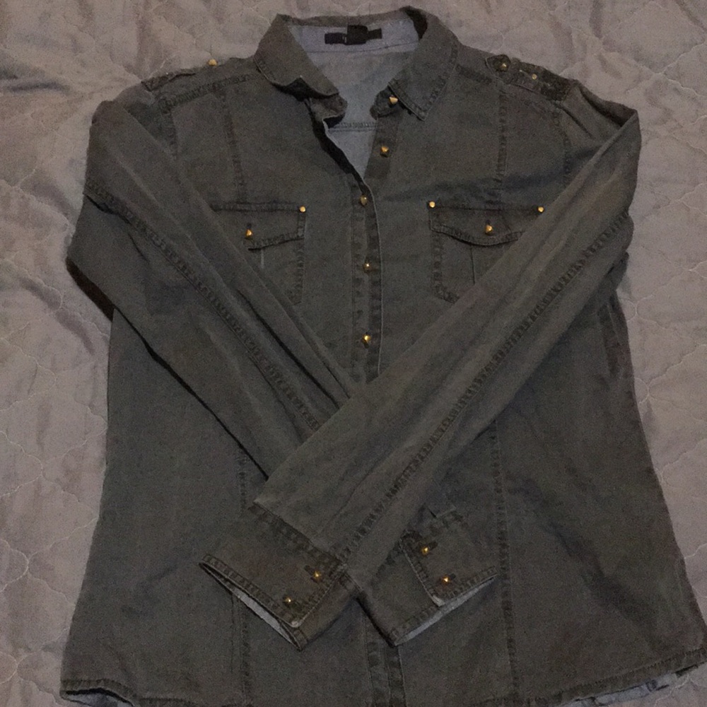 Dark Blue Faded Button Down